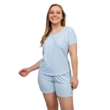 Imagem de Pijama Short Doll Feminino Dryfit Manga Curta Fresquinho Não esquenta 