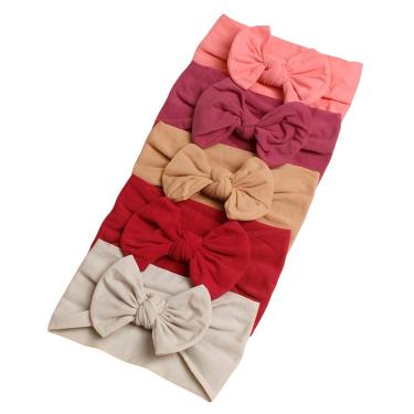 Imagem de Laços de Cabelo Infantil Menina Bebê Turbante de Bebê Kit 5 Unidades