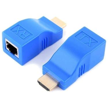 Imagem de Extensor Conversor Hdmi Via 1 Cabo Rede Rj45 4K 30M Cat5E/6