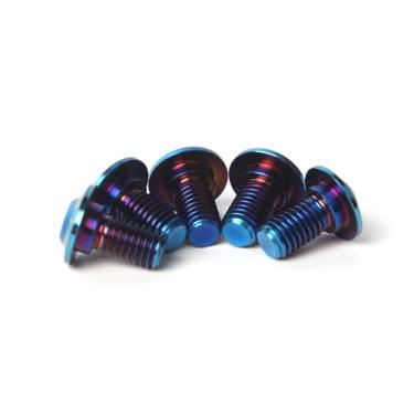 Imagem de Parafusos de montagem do rotor do disco de freio traseiro para BMW HP2 2005-2009, K1200R 2004-2008, K1200S 2003-2008, R1200GS 2004-2012 ABS inclui parafusos Torx cônicos de titânio M6x20 azul, 5 peças