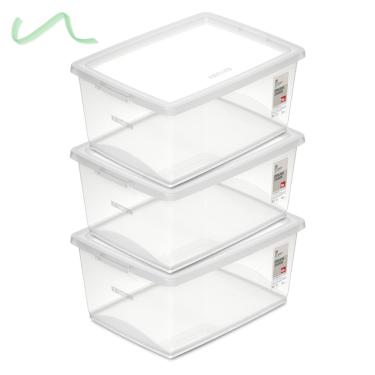 Imagem de Kit 3 Caixa Organizadora 60l Ordene Design Moderno Cristal