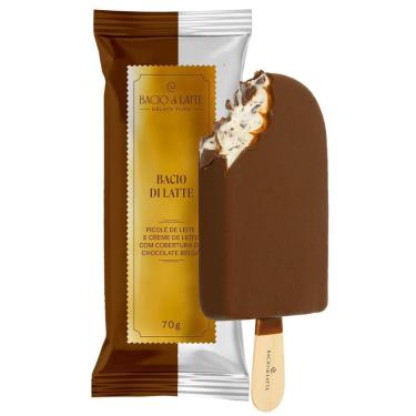 Imagem de Picolé Leite e Creme de Leite Bacio Di Latte 70g Chocolate Belga