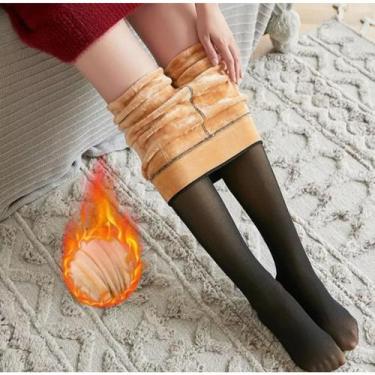 Imagem de Meia Calça Térmica Forrada Peluciada Translúcida de  Legging - BGM, Tr