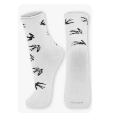 Imagem de Meia Feminina Lupo Sem Punho 4421 - 1 Par, Branco, Preto, 34/39