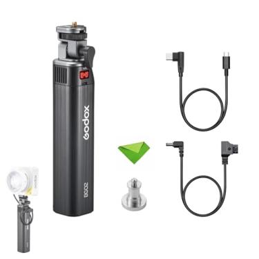 Imagem de Godox BG02 Punho de bateria, 6600mAh 95,04Wh, cabeça inclinável de 160°, furo roscado de 1/4" para luzes de vídeo LED Godox séries ML e FH e flash AD200, AD200Pro, AD200ProII e AD300 Pro