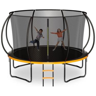 Imagem de Cama Elástica Reforçada até 204 kg, Tamanho 4,26 Metros, Zevemomo, Laranja