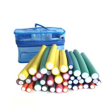 Imagem de 42Pcs Flexible Curling Rods Magic Curler Rod Twist Flex Hair Roller 7 Sizes Espuma Reutilizável Não Aquecimento Ferramenta de estilo seguro de aquecim