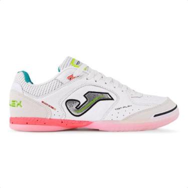 Imagem de Chuteira Futsal Joma Top Flex, 38, Branco, Coral
