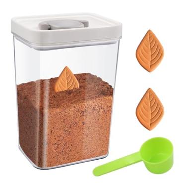 Imagem de Kyllog Recipiente Hermético Para Açúcar Mascavo, 1,3 Qt/1500 Ml, Pote De Material Pet Com Tampa E Colher, Inclui 2 Recipientes Mascavo Amolecer, Perfeito Assar, Salgar Salgadinhos