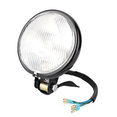 Imagem de Farol Preto Estilo retrô Universal para Modificação de Motocicleta Luz de Cabeça de Moto Vintage
