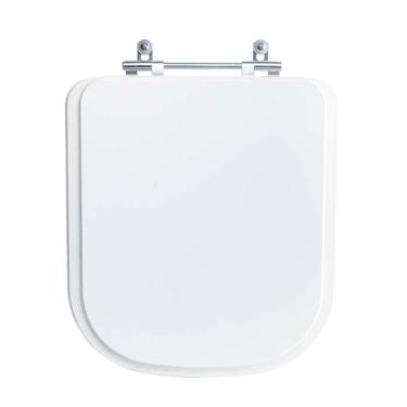 Imagem de Tampa Vaso Sanitário Madeira Laqueada Quadra Branco Para Bacia Deca