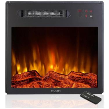 Imagem de Lareira Elétrica de Embutir A42x48L, com Controle Remoto Chamas Ajustáveis, 1000W, 110v, MOCIFI F18 17LT, Preto