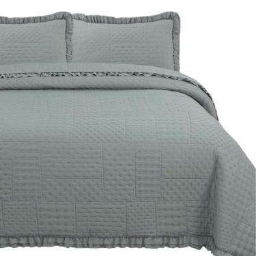 Imagem de Cobre Leito King Size Algodão Ellie Bordado 300 Fios Super Luxuoso BEL