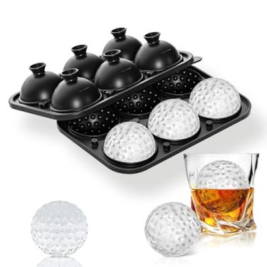Imagem de Molde de bola de gelo para bola de golfe, 5,3 cm, grande, moldes de gelo de silicone, formas divertidas, moldes de gelo, novos presentes de Natal para homens, mulheres, coquetéis, bourbon, conhaque