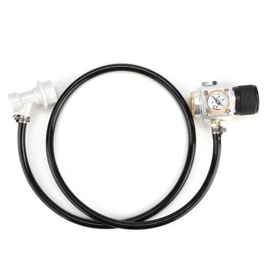 Imagem de Xcello Mini kit regulador de gás CO2 0-90PSI com conjunto de linha de gás de 5/40.6 cm, manômetro de pressão ideal para garrafas Sodastream