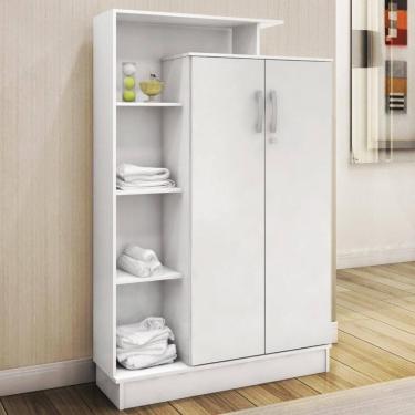 Imagem de Armário Multiuso Sapateira 2 Portas Com Chave Denver - Branco Branco