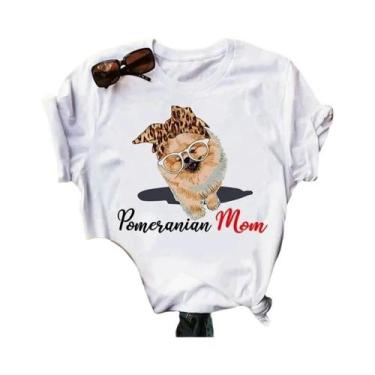 Imagem de Camiseta Feminina Verão - Pomeranian Mom - Manga Curta, BR-G4, Wtq0017