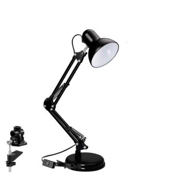 Imagem de Luminária Mesa Base Escritório Sala Quarto Ambiente Pc Preto