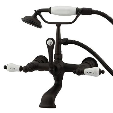 Imagem de Kingston Brass CC555T5 Torneira de banheira vintage com pé de garra, centro de 7 polegadas, bronze polido a óleo