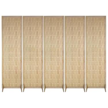 Imagem de Biombo Trançado Madeira MDF Divisoria de Ambiente Reto Divisor Decoração (5)