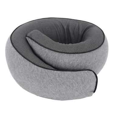 Imagem de Travesseiro de Pescoço Dormindo, Estrutura Ergonômica Confortável Travesseiro de Pescoço Viagem Respirável para o Escritório (Cinza)