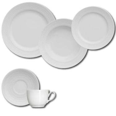 Imagem de Aparelho De Jantar, Chá E Sobremesa 20 Peças Germer Chevron Em Porcelana Branco