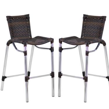 Imagem de 2 Banqueta Alumínio Fortaleza Alta Para Balcão, Cozinha, área Pedra Ferro