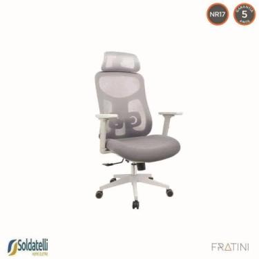 Imagem de Cadeira Office Everest Presidente Preto e Gelo-Cinza PP - Fratini, Gel