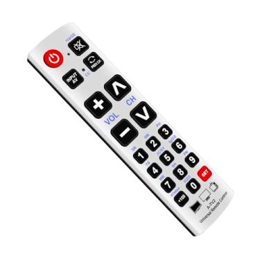 Imagem de Controle remoto universal A-TV2 ATV2 de substituição de botão grande, compatível com TV LG/Vizio/Sharp/Panasonic/Philips/RCA