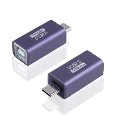 Imagem de Danfetsoy Adaptador De Impressora Usb C Macho Para B Fêmea, Conector Conversor Tipo Midi Sintetizador, Controlador Dj, Teclado, Pianos/Bateria Eletrônicos, 2 Peças