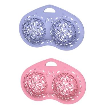 Imagem de Cjeuxnr 2 Peças De Bolsa Para Lavar Sutiãs, Malha Silicone, Sacos Roupas Íntimas, Sutiãs Com Bojo Ac, Lingerie Antideformação Máquinas Lavar/Secar (Rosa + Roxo)