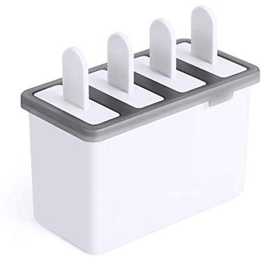 Imagem de Moldes reutilizáveis de picolé, máquinas de picolé de fácil liberação, 4 cavidades moldes de picolé caseiros, máquina de bar de gelo DIY, suporte de bandeja de sorvete infantil, suprimentos de cozinha