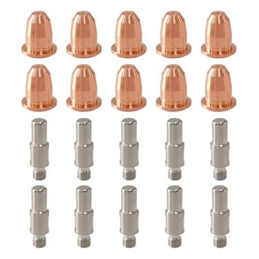 Imagem de TIANLYLIN Kit de acessórios para maçarico cortador de plasma PR0010 eletrodos PD0116-08 pontas de bocal guia espaçador tampa de retenção difusor de gás consumíveis para lanterna S45