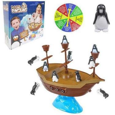 Imagem de Jogo Divertido Barca dos Pinguins Com Roleta dos Micos - Unik Toys