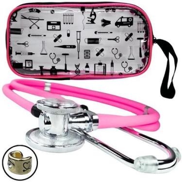 Imagem de Estetoscópio Rappaport Duplo Adulto Pediátrico Premium, Rosa