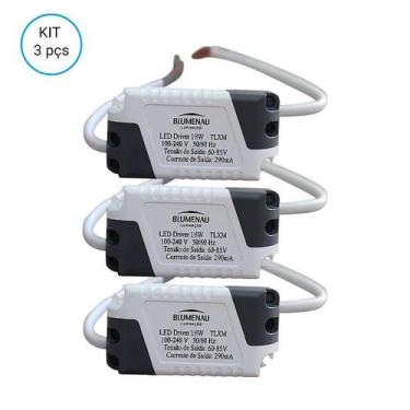 Imagem de Kit 3 driver reator eletrônico para painel plafon led 18w - BLUMENAU