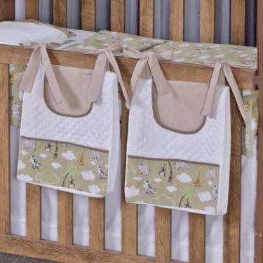 Imagem de Porta Fralda Organizador Quarto de Bebê Menino Menina 2 Peças Com Laço