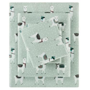 Imagem de True North by Sleep Philosophy Lençóis Queen de flanela, 100% algodão, 100% flanela, conjunto de lençóis ultramacios, tema de frio e quente, 4 peças