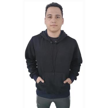 Imagem de Moletom Masculino Blusa De Frio Casaco Com Capuz Bolso Canguru Agasalh