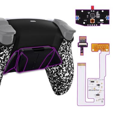 Imagem de eXtremeRate Kit De Remapeamento Back Paddles Programável Rise4 V3 Para Controle Ps5, Modelos Bdm-030, 040 E 050, Placa Atualização, Texturizada, Branca, Fundo Redesenhado, Conjunto 4 Botões