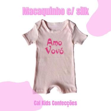Imagem de Macacão Curto Canelado Liso Feminino 100% Algodão - Cal kids