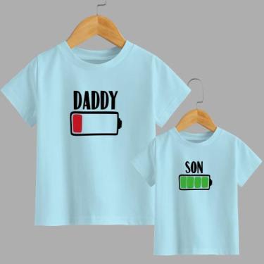 Imagem de Camiseta Daddy Sen Bateria , Son Com Energia Pai E Filho Combinados Pe