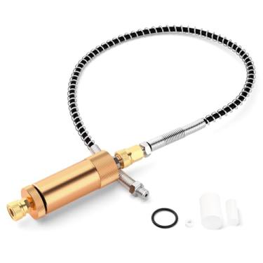 Imagem de BOGERDACK Filtro de ar de bomba manual PCP Sparator de água e óleo de 30 MPa, com mangueira flexível de mola de 50,8 cm, conexão rápida fêmea e macho de 8 mm para bomba de compressor de ar de alta