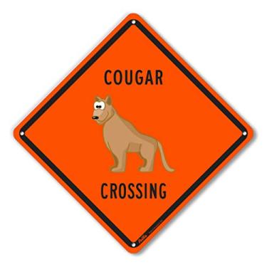 Imagem de PetKa Signs and Graphics Placa de alumínio PKAC-0337-NA_10x10 "Cougar Crossing", 25,4 cm x 25,4 cm