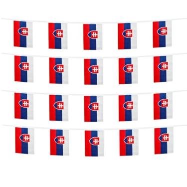 Imagem de FFILL 20 pés 20 bandeiras bandeira eslovaca, mini bandeira eslovaca pequena bandeira, para festas, lojas e bares, decorações ao ar livre. 29 países para escolher (Eslováquia)