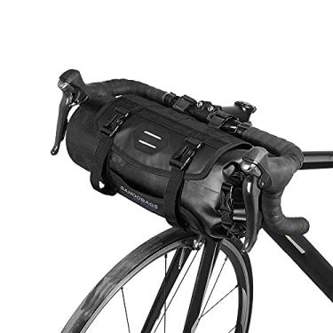 Imagem de Qudai Bolsa de bicicleta à prova d'água ciclismo montanha estrada MTB estrutura dianteira guidão Alforje bolsa seca com fechamento superior de rolo 3L-7L ajustável