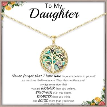 Imagem de Presentes de Natal para mulheres, árvore da vida, colar para mulheres, presentes de aniversário para ela, colar com pingente com árvore de concha, presente de dia das mães para mãe, avó, esposa, filha