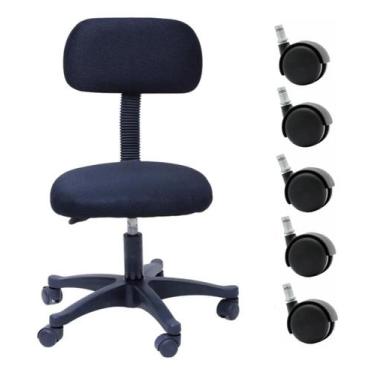 Imagem de Rodízio Kit 5 Rodinhas Para Cadeira De Escritório Giratória - P&J