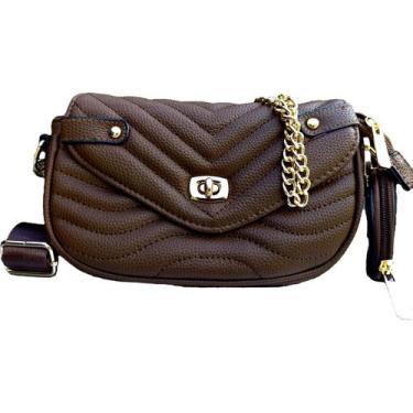Imagem de Bolsa Feminina Pequena Alça Transversal De Corrente Tiracolo Acolchoad