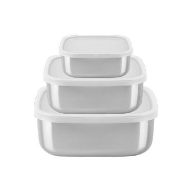 Imagem de Jogo De Potes Tramontina Freezinox Quadrados 64220800 Inox Inox 64220800